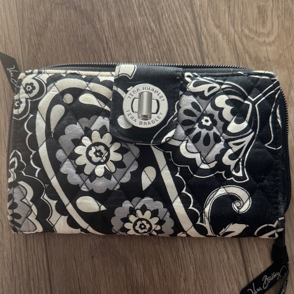 Vera Bradley Black and White Floral Wallet